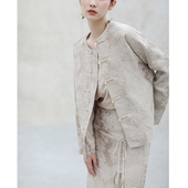 通勤真丝提花唐装 女套装 外披半裙 春设计长袖 SHIBAI拾白原创新中式