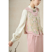 SHIBAI拾白 坎肩轻奢国风马甲上衣 圆领云肩设计无袖 鹊鸣枝 新中式