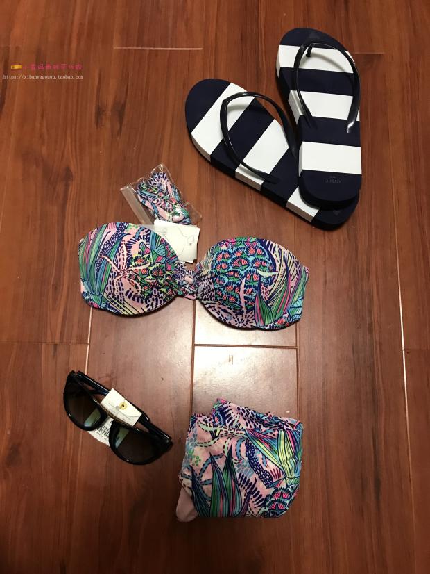 小蛮妈西班牙 oysho 蓝色碎花钢圈比基尼 2422/229