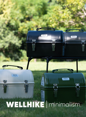 WELLHIKE户外SWS金属午餐盒 复古露营收纳工具箱小物钓手冲咖啡茶