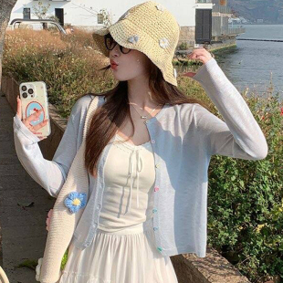 开衫 外穿薄款 外搭配吊带小外套上衣服 设计感防晒针织女春夏季 韩版