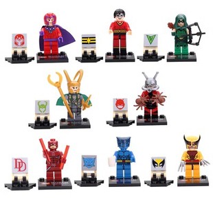 sy将牌幻影忍者复仇者联盟钢铁侠万磁王气功传奇益智拼插积木人仔