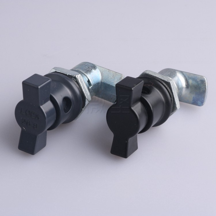 ms772电柜箱铅封锁 黑色旋拧圆柱转舌锁 电表箱锁 电箱柜门旋转锁