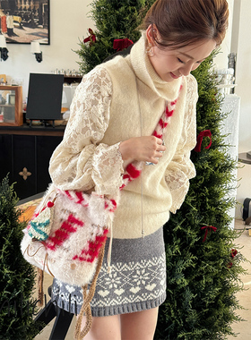 CHILI 原创小众设计手工钩织创意圣诞限定礼物毛绒长毛材料包成品