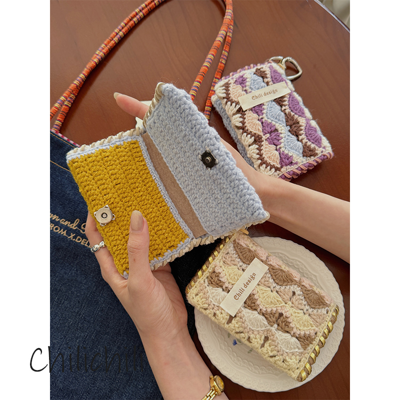 CHILI 原创小众设计手工编织复古零钱卡包手机斜挎手提材料包成品