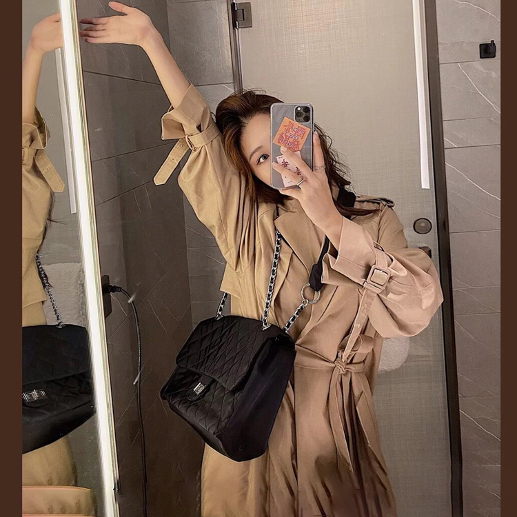 小香风菱格链条包大容量斜挎包