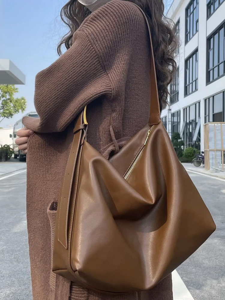 李茶韩版软塌简约风单肩包大包