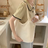 Сумка через плечо, вместительный и большой шоппер, коллекция 2023, Южная Корея