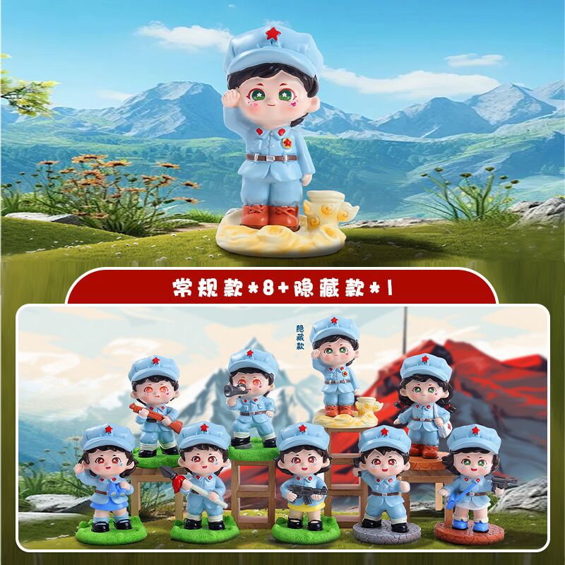 百福顺可爱的人战士军装饰摆件