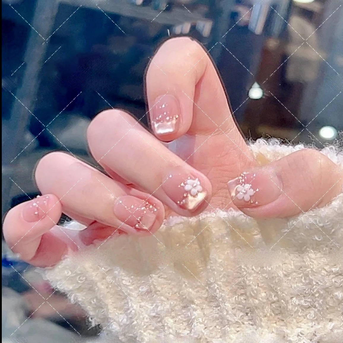 【七里香】早春新款猫眼法式纯欲立体小花裸色纯手工77款