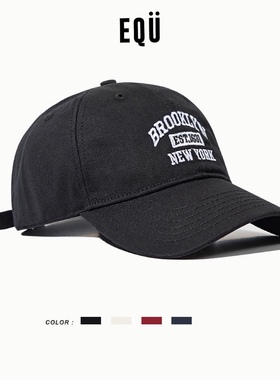 New York Baseball Cap美式复古鸭舌帽日系软顶刺绣棒球帽弯檐