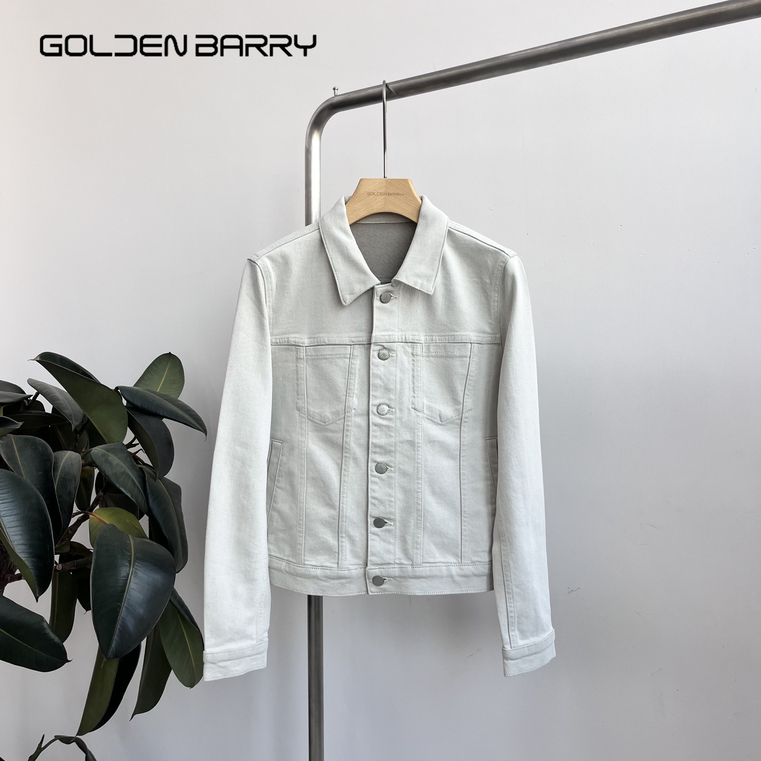 GOLDEN BARRY|金和百瑞2025年春120122老钱风白色牛仔夹克外套女