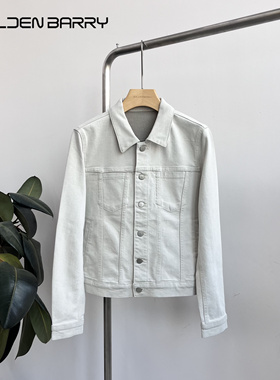 GOLDEN BARRY｜金和百瑞2025年春120122老钱风白色牛仔夹克外套女