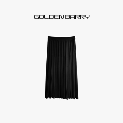 GOLDENBARRY |310004 显瘦高腰女士百搭气质设计师款长款百褶裙