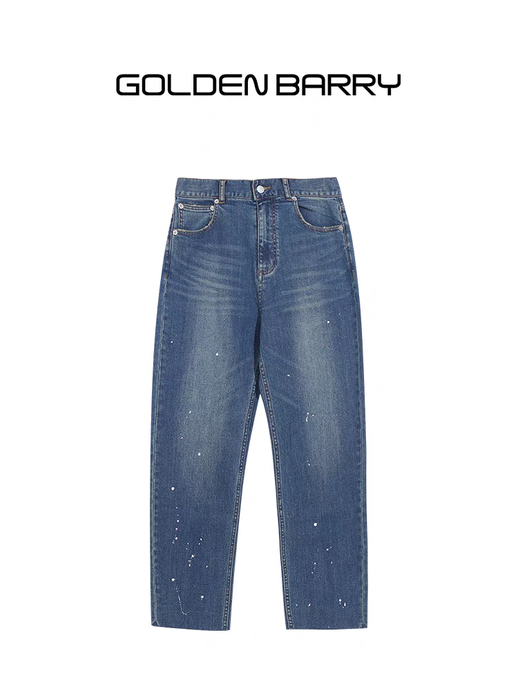GOLDEN BARRY金和百瑞503161早秋复古泼墨慵懒随意棉质牛仔裤女