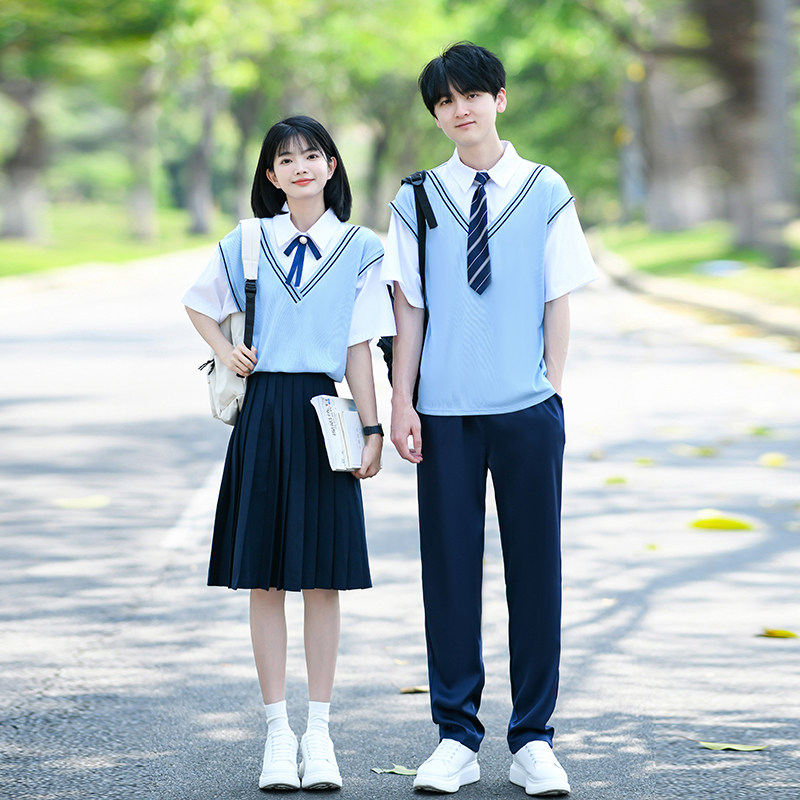 夏季套装小学生班服运动会韩版ins短袖初高中生学院风毕业季校服