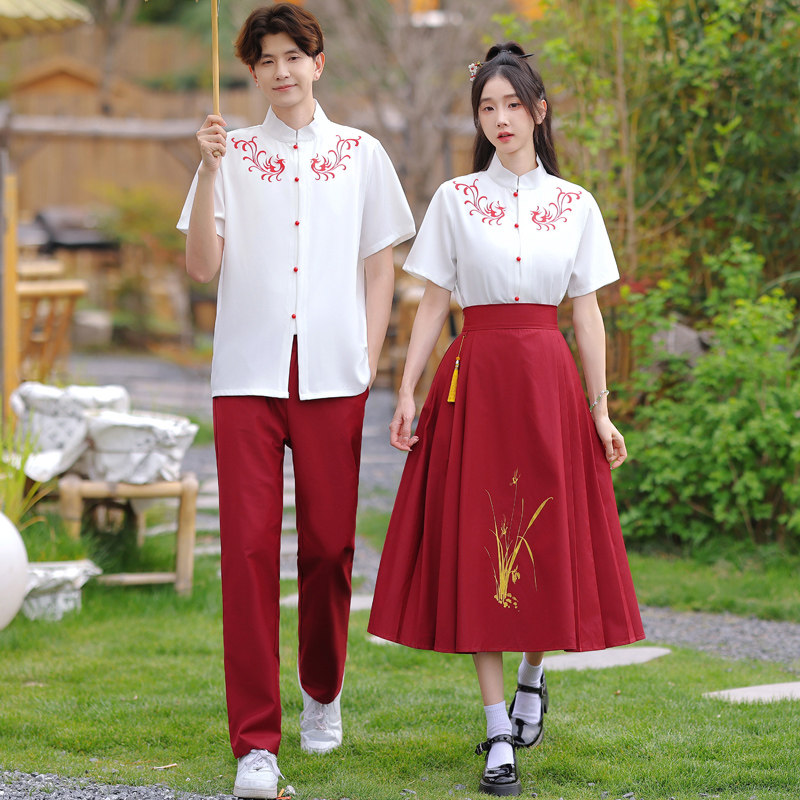 中小学生毕业拍照原创古风新中式高中运动会朗诵舞台班服演出校服