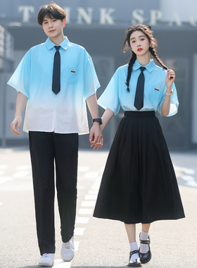 夏装学生班服套装初中小学衬衣休闲校服高中生毕业照成人礼演出服