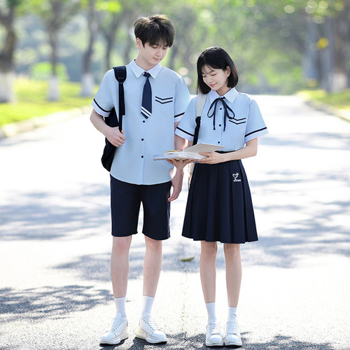 中学生合唱演出衬衫JK套装夏季学院风小学生高中生运动会团体班服