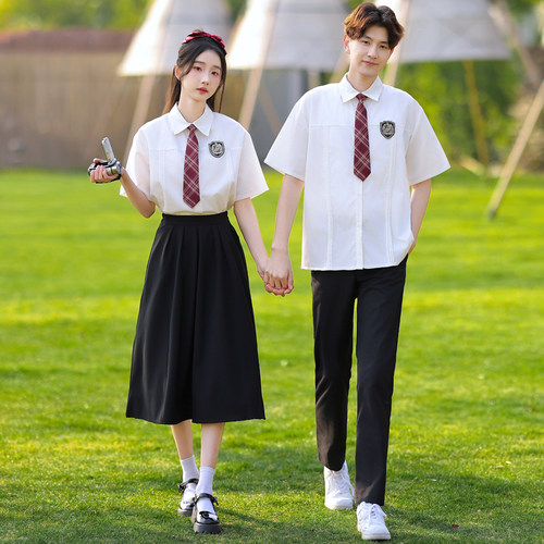 夏季j班服套装衬衫JK制服演出服初中生学院风小学生运动会毕业照
