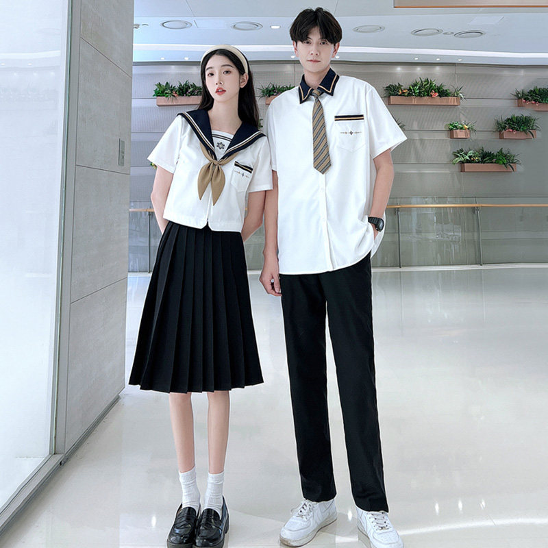 情侣装夏装新款班服学院风初中高中短袖JK制服小学生六年级毕业服