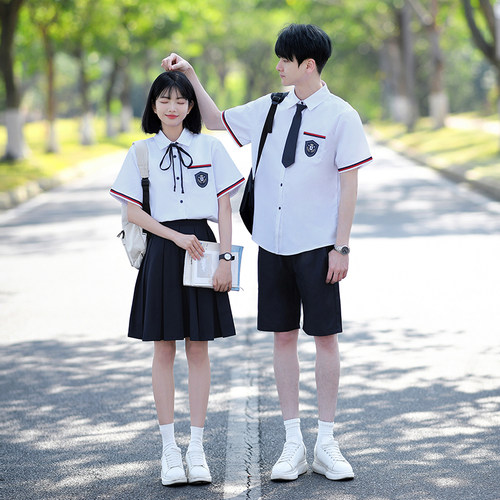 高中生班服套装夏季学院风jk衬衫中小学生毕业大合照合唱演出服装