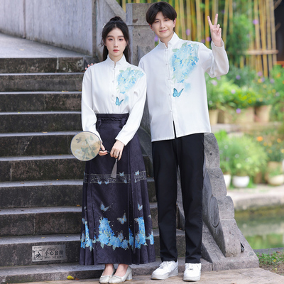 班服初中生秋季古风汉服套装高中生舞台服诗歌朗诵毕业合唱演出服