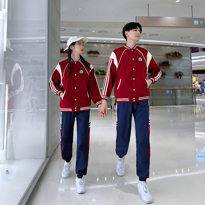 初中生班服秋冬学院风卫衣外套宽松三件套高中生运动会小学生校服