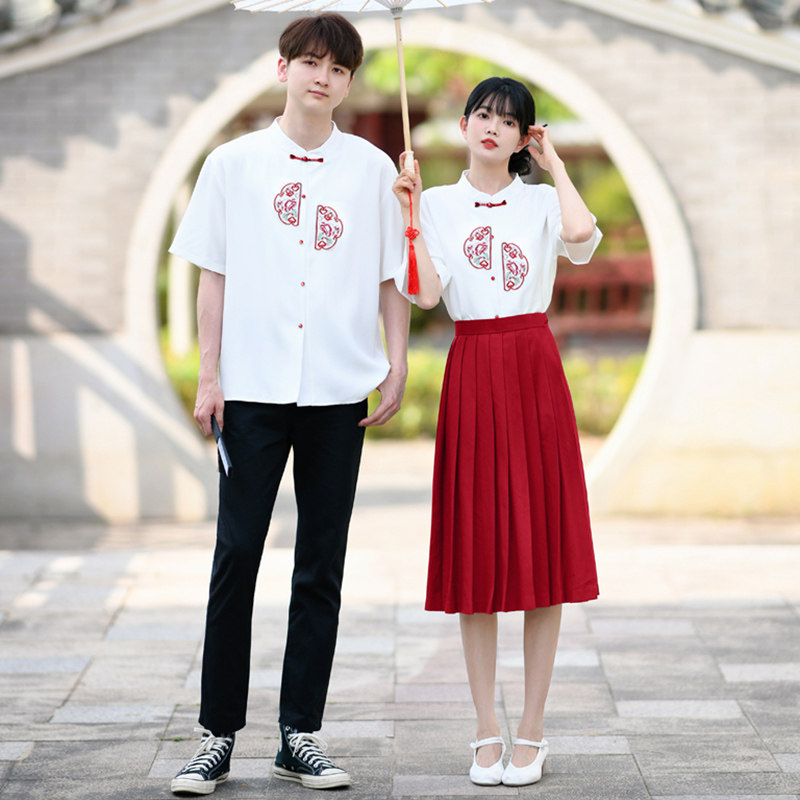 中国风情侣装班服表演服演出服初中高中学生班服新中式复古民国风