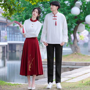 古风汉服班服套装初中生红歌比赛朗诵合唱演出服高中生毕业成人礼