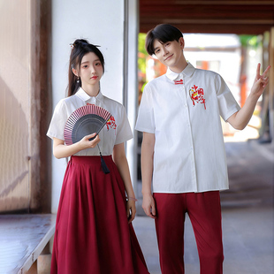 初中生班服春秋季新中式汉服套装高中生诗歌朗诵合唱演出成人礼服