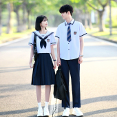 夏季 JK制服中学生合唱演出服初中高中生毕业照校服 英伦学院风衬衫