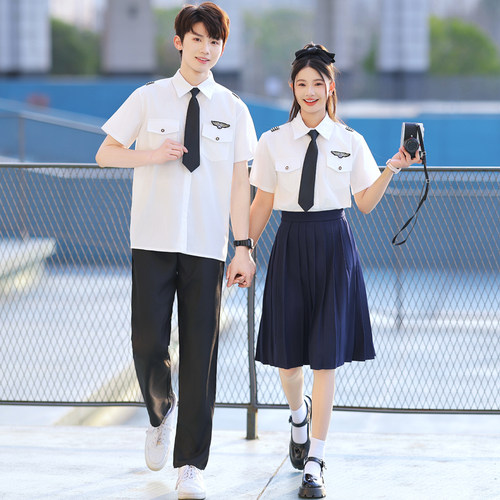 夏季毕业照初中生小学生学院风衬衫JK套装高中生合唱比赛表演班服