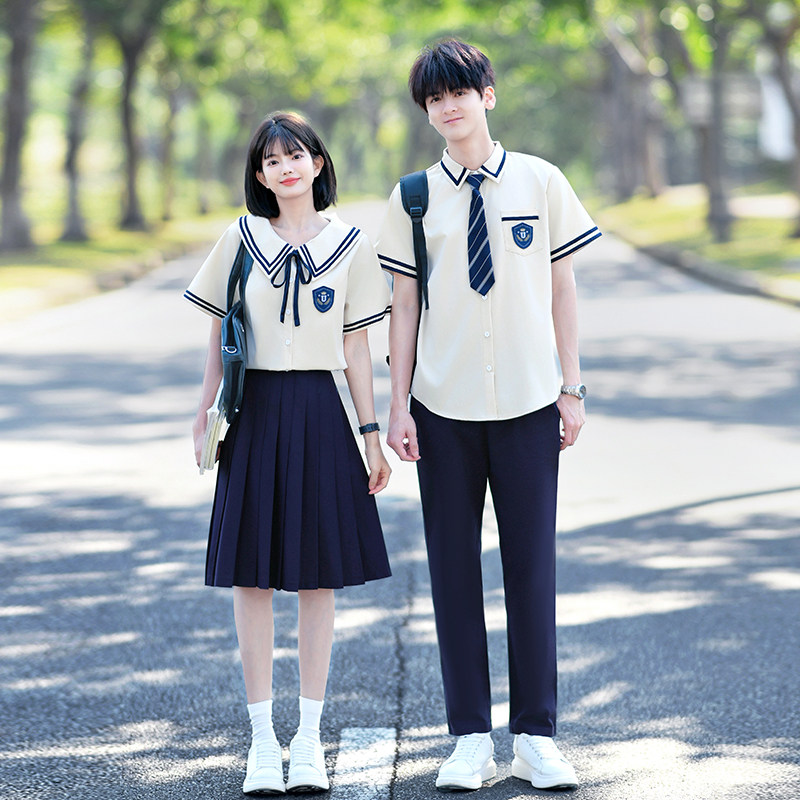 中学生夏季合唱演出服定制衬衫JK制服初中生毕业礼服高中生运动会