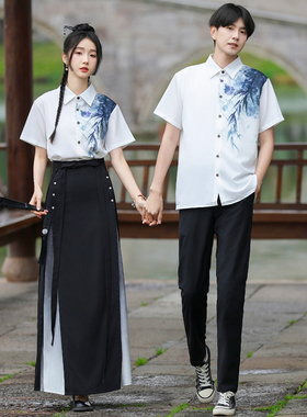 毕业班服初高中生新中式合唱演出服复古民国风活动表演舞台服套装