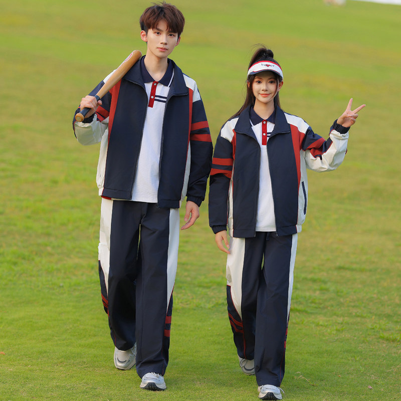 中小学生班服套装秋冬季学院风卫衣外套初高中生运动会校服三件套
