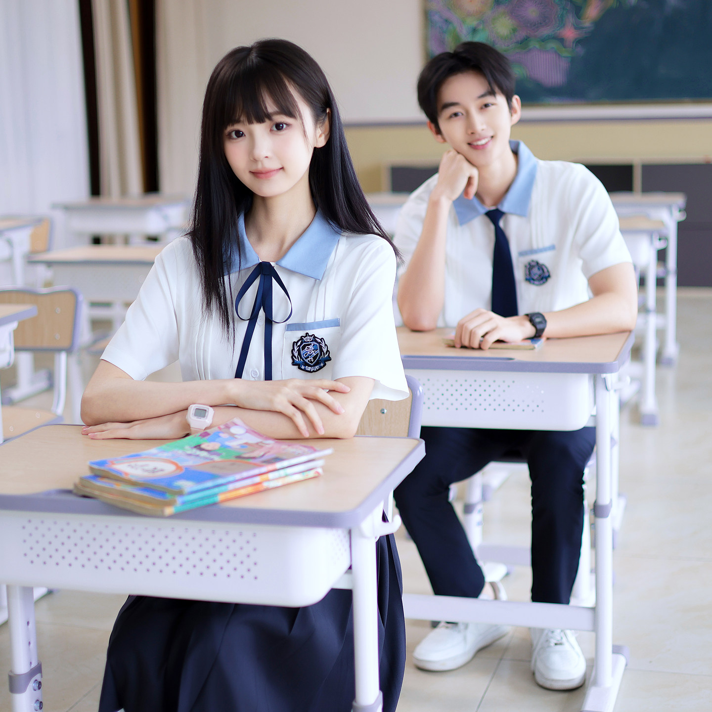 初中学生毕业合照衬衫JK制服夏季学院风班服套装中学生合唱演出服