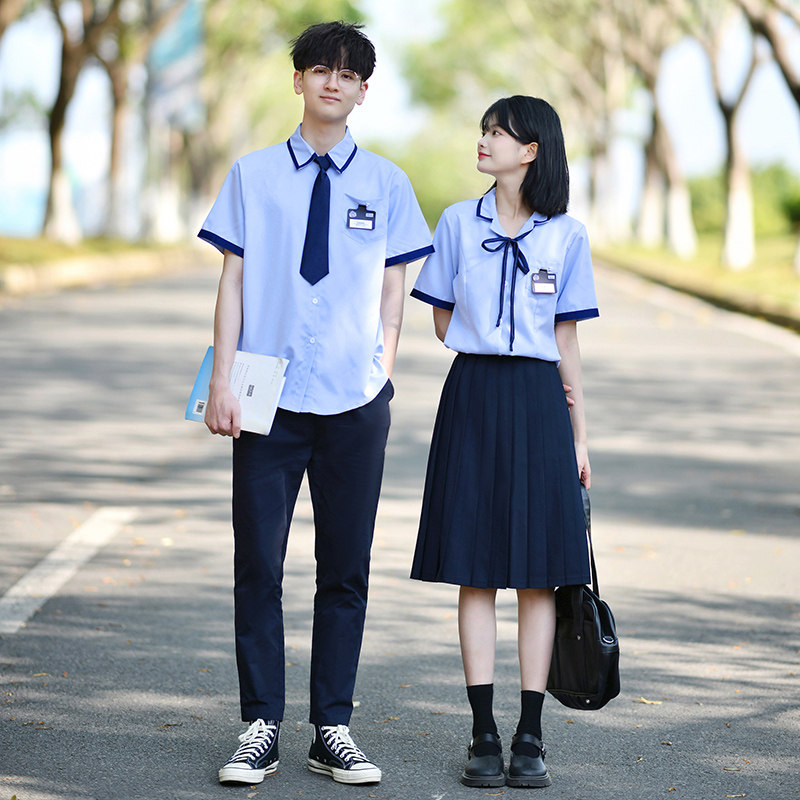 初中高中学生班服毕业照服装大合唱舞台装演出服JK制服衬衫女裙子
