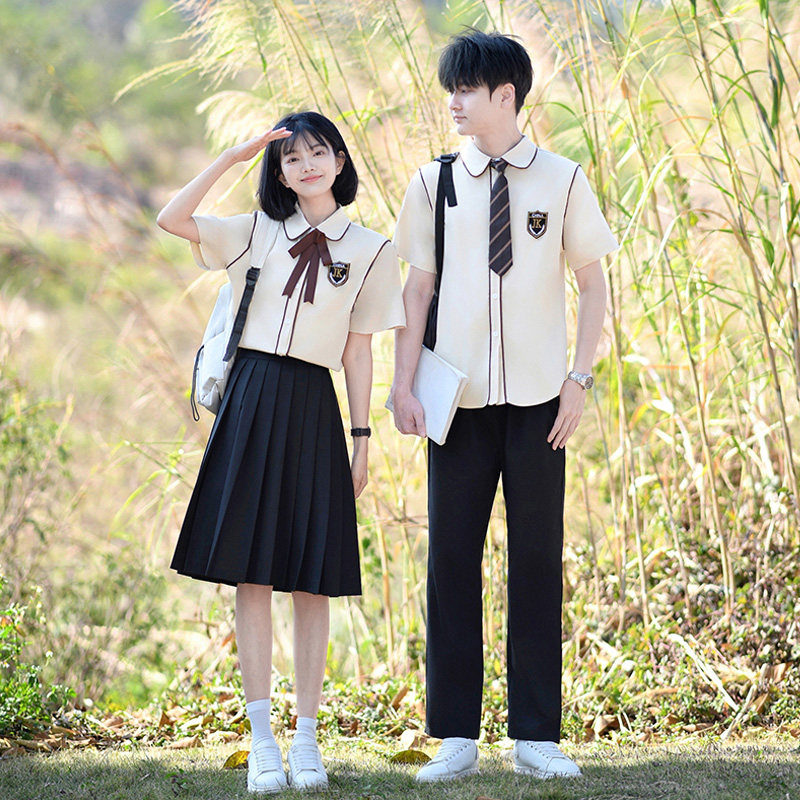 高中生毕业照学院风jk连衣裙套装初中学生夏季合唱团舞台演出班服