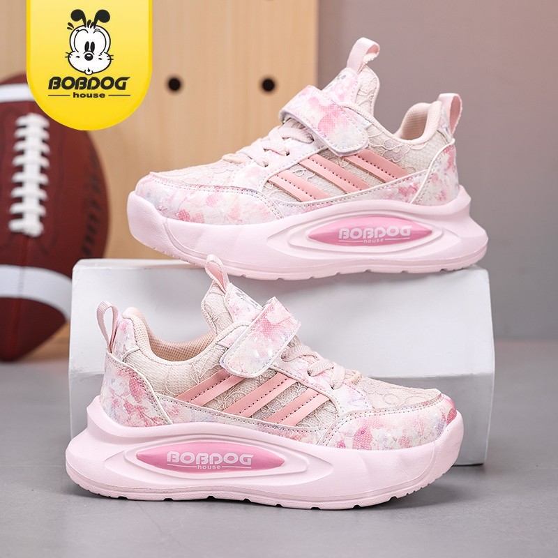 巴布豆女童鞋秋季网鞋网面透气春秋款中大童男孩运动鞋儿童鞋子潮