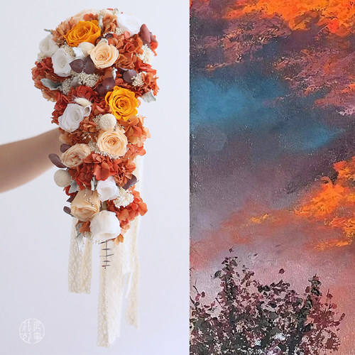 水滴瀑布手捧花进口永生玫瑰真花