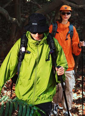 INF简约纯色百搭轻薄三防收纳防晒服宽松男女户外运动连帽外套