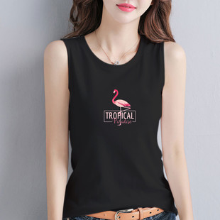 体恤纯棉上衣 女外穿宽松无袖 白色吊带背心女内搭2024年新款 打底衫