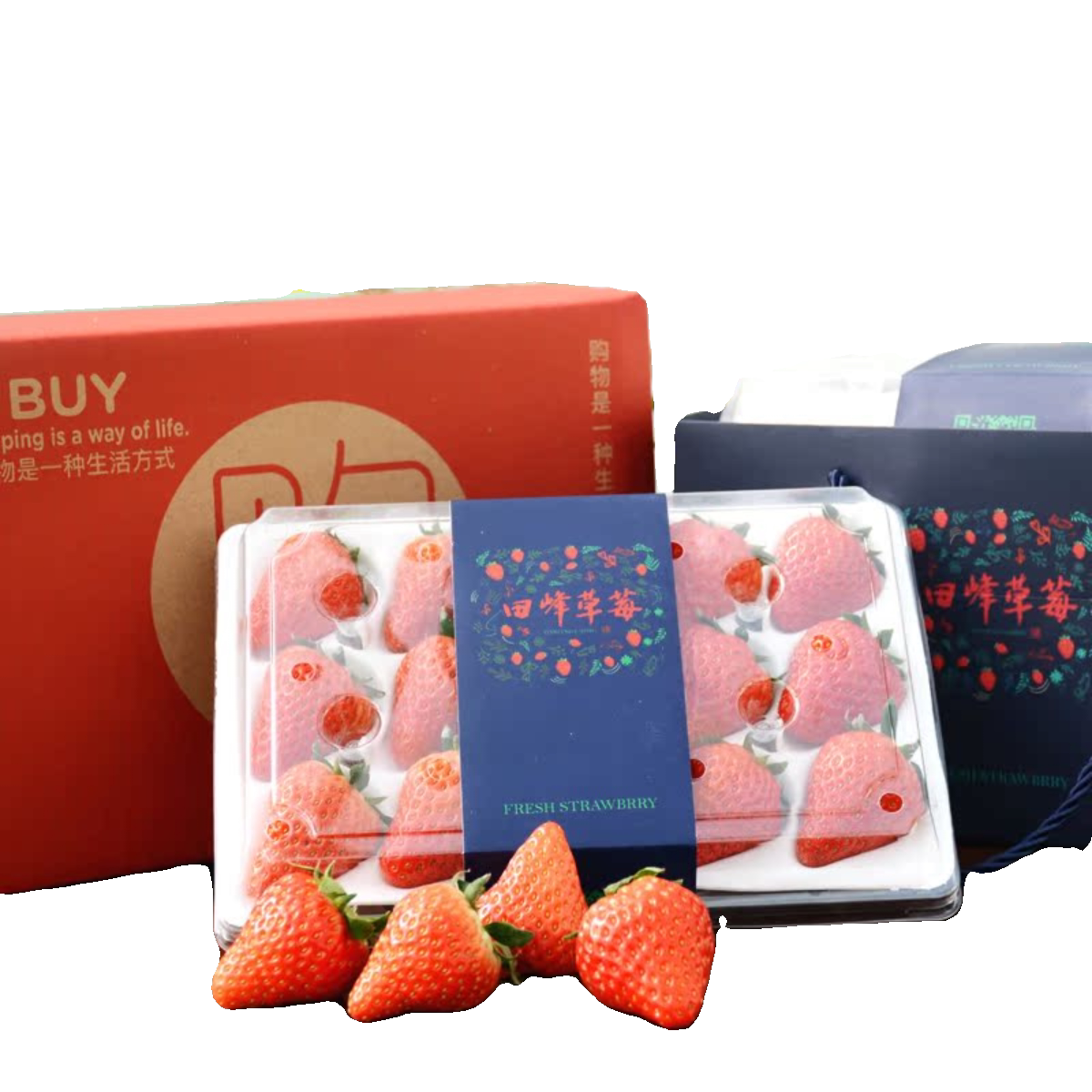 田峰草莓(熟悉的味道)正宗长丰红颜商务礼盒装酸甜口奶香味足