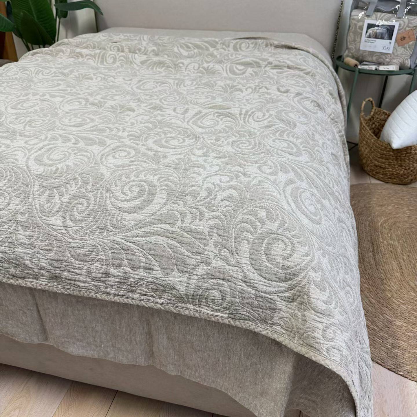 加厚汉麻提花可铺可盖凉席床盖