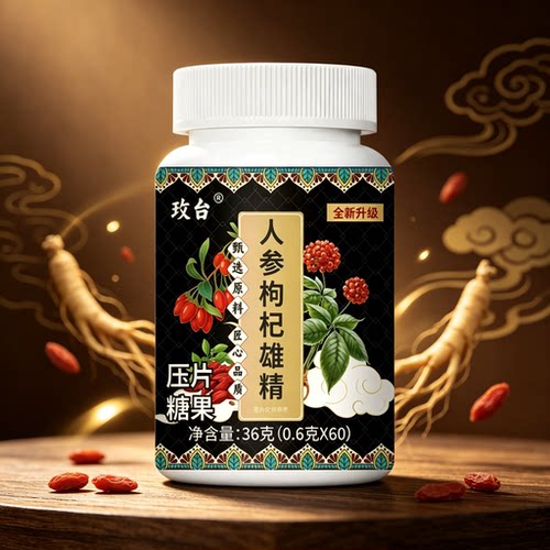 人参枸杞雄精片咀嚼片成人补精固