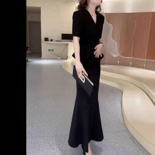 25302大爱美依缘御姐风短袖收腰显瘦上衣高腰鱼尾半裙女时尚套装