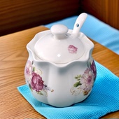 陶瓷调味罐调料盒味精盐罐单个厨房家用骨瓷创意个性 油壶调料瓶罐