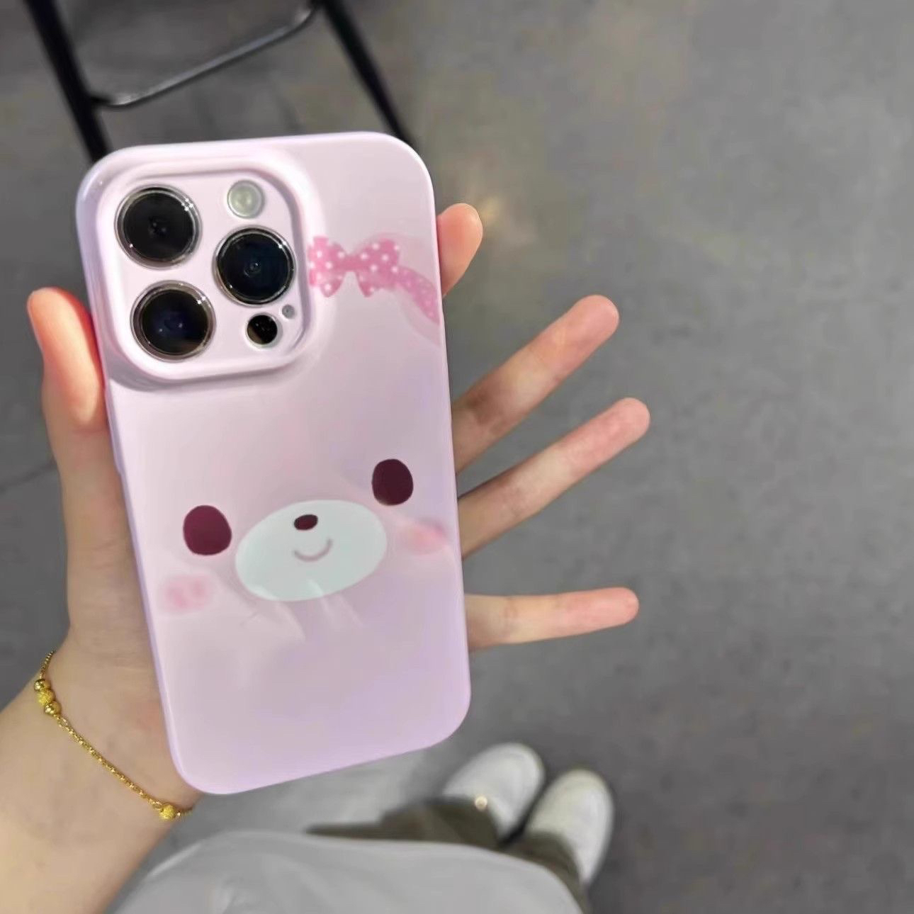 粉色可爱啵啵兔适用于苹果安卓亮面硬壳手机壳iPhone14/15新款13高级感11pro菲林12可爱8plus创意7/xs小众xr