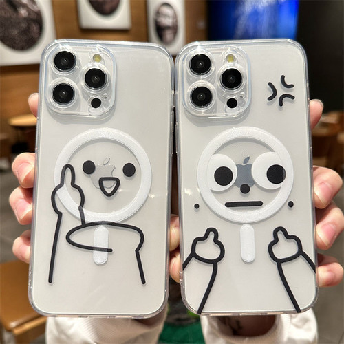 可爱线条手势小人手机壳